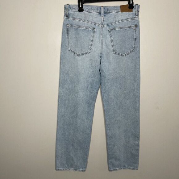 MADEWELL Low Slung Straight Jeans Women 27 Light Wash Slouchy 100% Cotton NO655 - Picture 10 of 16